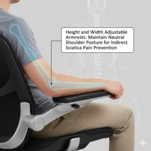 Image of adjustable armrests on a desk chair, a key feature contributing to the overall support provided by the best chair for sciatica pain.