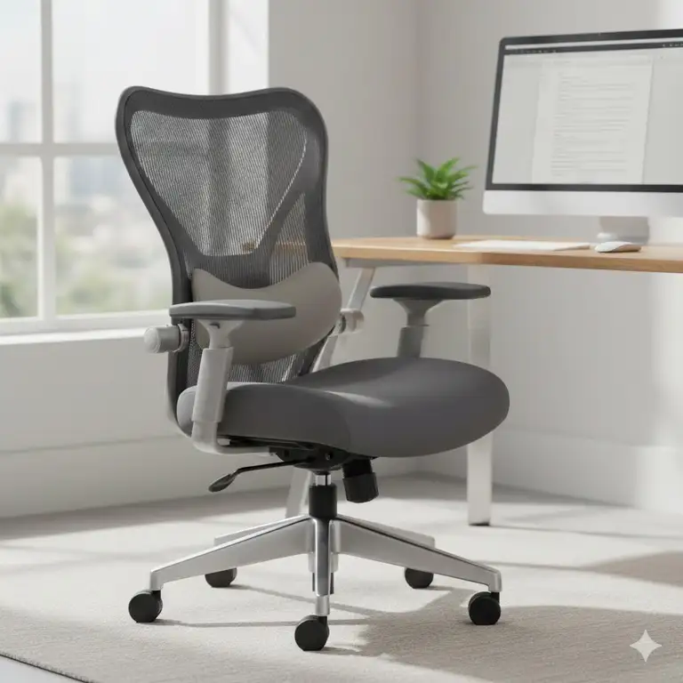 An ergonomic office chair with adjustable features and mesh back, ideal for back pain relief. This is the best office chair for sciatica sufferers.