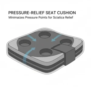 Close-up of a high-density, pressure-distributing seat cushion, designed to minimize pressure points and qualify as the best office chair for sciatica.