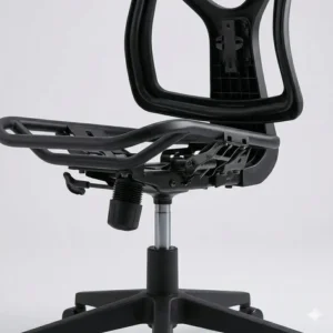 Detailed look at the internal steel frame construction that provides durability to mesh gaming chairs.