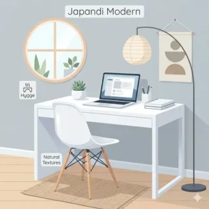 A high-tech productivity and gaming setup featuring a sleek white desk with chair and dual monitors.