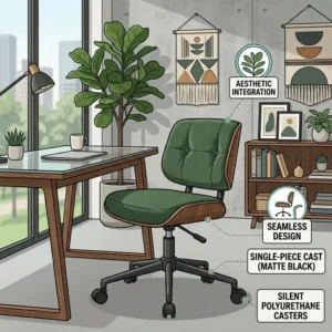 A stylish home office showcasing the aesthetic appeal of the best armless office chair in a modern room.