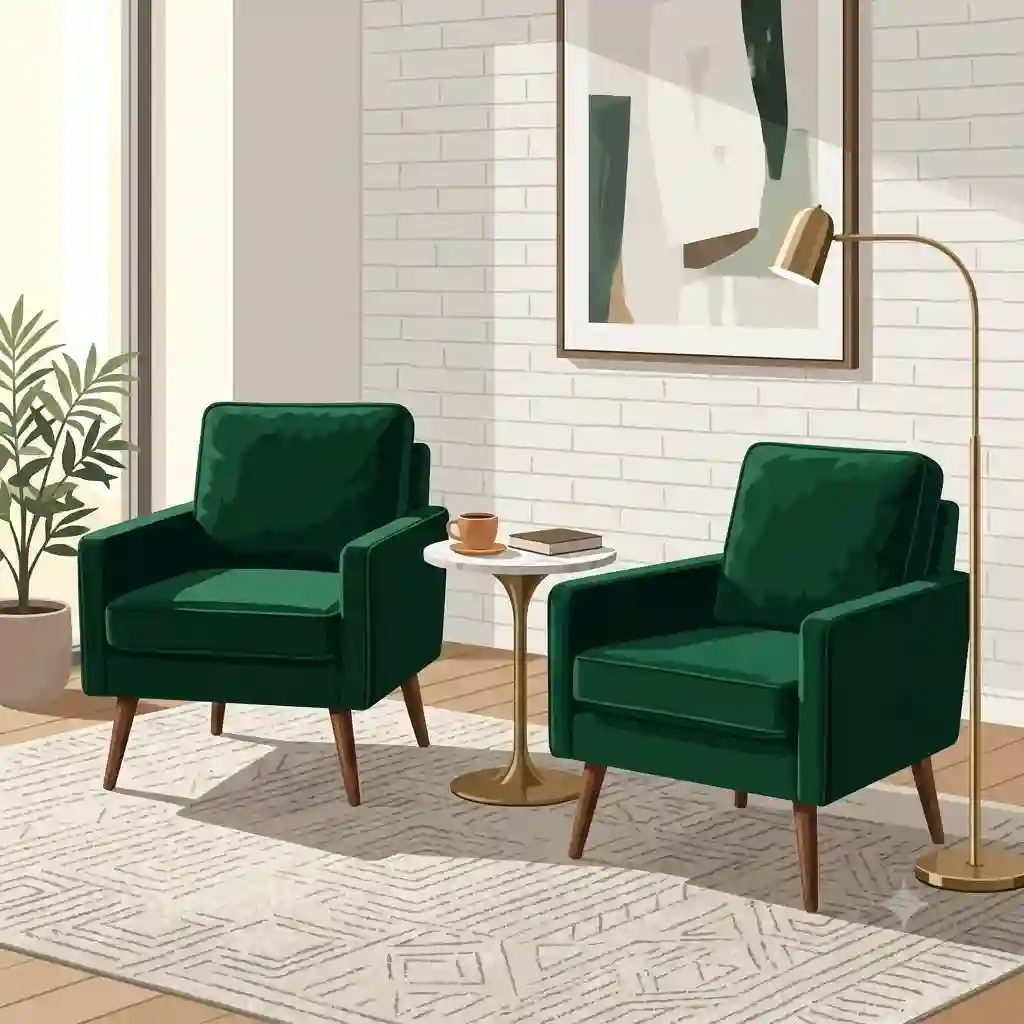 A stylish accent chair set 2 in a modern living room setting