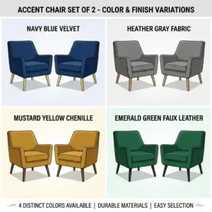 Various color options available for the accent chair set 2